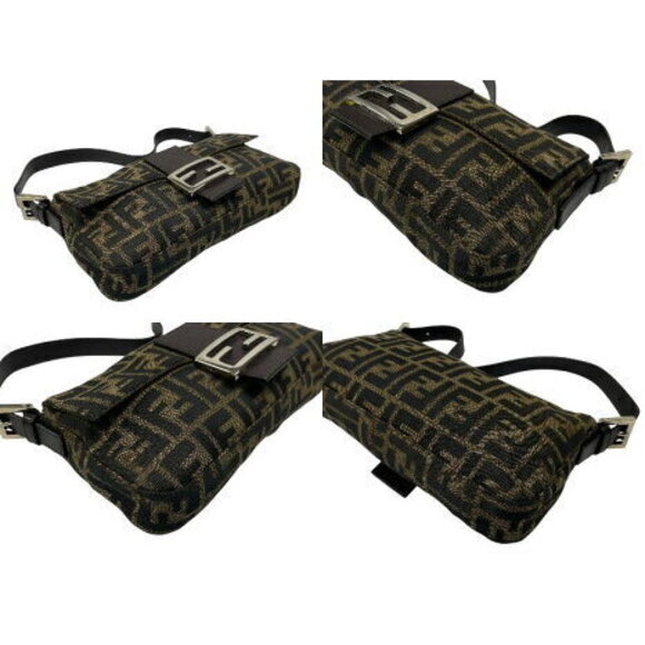 FENDI Mamma Bucket Hobo Shoulder Bag Zucca Canvas Leather Brown - Picture 5 of 8